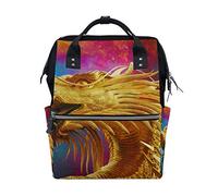 MONTOJ Howling Golden Dragon Pattern Borsa da viaggio Campus Zaino