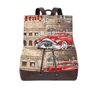 MONTOJ Italy Antica Architecture e Red Car Day Pack Zaino Zaino
