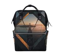 MONTOJ Long Cross-Sea Bridge Sunset canvas Borsa da viaggio Campus Zaino