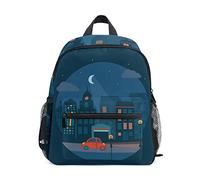 MONTOJ Night City Painting Bookbag Borsa da viaggio Packable School Daypack