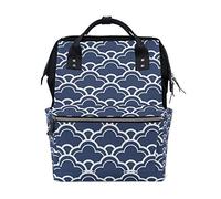 MONTOJ Piegato Fiori Blu Scuro Sfondo Tela Borsa da Viaggio Campus Zaino