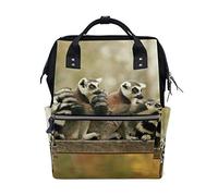 MONTOJ Primate Madagascar Lemur Aquatic Animals Canvas Zaino Viaggio Campus