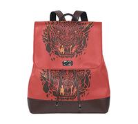MONTOJ Red Fierce Leopard Face borsa da viaggio in pelle Campus Zaino
