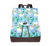 MONTOJ Smiling Happy Llama e Cactus borsa da viaggio in pelle Campus Zaino