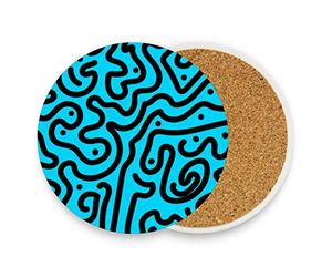 Montoj, sottobicchieri a forma di strana curva per bevande, regalo unico per amici, sottobicchieri assorbenti per bevande, Di legno, 1, 2 pieces set