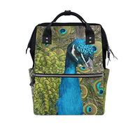 MONTOJ The Peacock Spreads Its Tail Canvas Borsa da viaggio Campus Zaino
