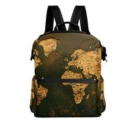 Montoj, zaino da viaggio in pelle con mappa del mondo antico, modello Campus