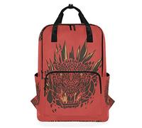MONTOJ Zaino da viaggio rosso Fierce Leopard Face scuola zaino