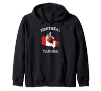 Montreal, Canada, Bandiera Classica del Canada, Mappa Felpa con Cappuccio