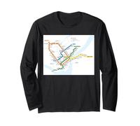 Montreal Transit Lines Viaggi Art Canada Maglia a Manica