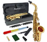 Montreux Student Sassofono Contralto Mib per Principianti con Custodia Protettiva Leggera, Bocchino, Ancia, Sling, Pad Saver - Ottone Laccato, Chiave Fa# Acuto, Mi Bemolle