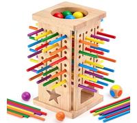 Montrix Giochi Montessori 3 4 5 6 Anni, Gioco Educativo con 42 Bastoncini Colorati e Dadi, Giocattolo Motricità Fine Gioco per la Famiglia Regalo per Ragazzi Ragazze