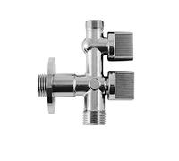 MONTSERRAT 4020005 Passaggio, angolare Doppia, Chiave a Squadra, Ottone 0, Cromato Brillante, 1/2" x 3/4" x 3/8"
