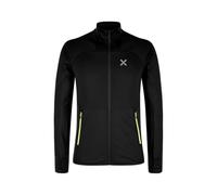 MONTURA Rise Maglia da Trekking Mid Layer termoregolante da Uomo (IT, Testo, XXL, Regular, Regular, Black/Sunny Lime)