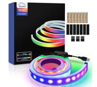 Monucep Striscia LED RGB RGB per PC da 32 pollici, striscia LED con controllo app SKYDIMO, sincronizzazione per musica, film, giochi