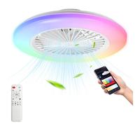 Monucep Ventilatore da soffitto con illuminazione, luce LED Smart RGB, φ50 cm, l