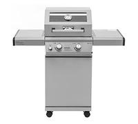 Monument Grills 14633 Griglia a gas propano liquido a 2 fuochi in acciaio inox con coperchio Clearview®, comandi a manopola, uso esterno, Mesa 200
