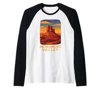 Monument Valley Colorado Utah Arizona Plateau Navajo Nativo Maglia con Maniche Raglan