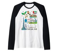 Monumenti degli Emirati Arabi Uniti, Dubai, Abu Dhabi, UAE Pride Maglia con Maniche Raglan