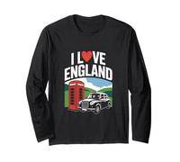 Monumenti simbolici iconici di I Love England Maglia a Manica