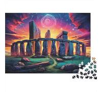 Monumento Circolare di Pietra Puzzle 1000 Pezzi Carta per Adulti Tramonto Vivace Gioco di Puzzle 1000 Pezzi Relax Regalo Casa 52x38cm/1000pcs