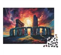 Monumento Megalitico Puzzle 1000 Pezzi Carta per Adulti Paesaggio Cielo al Tramonto Gioco di Puzzle 1000 Pezzi Decorazione Casa Regalo 70x50cm/1000pcs