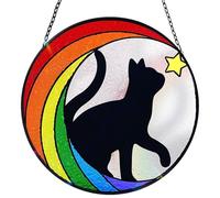 Monumento per gatti, acchiappasole per cani e gatti angelici, ornamenti commemorativi, acchiappasole decorativo in acrilico, tema lutto per animali domestici, decorazione da appendere alla fine