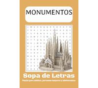 Monumentos e Ciudades del Mundo Sopa de Letras: Sopa de letras con impresión fácil de leer sobre monumentos, ciudades y más / 6x9 pulgadas, 110 ... Regalo para vacaciones, días festivos y ocio