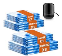 MONVANE Pompa elettrica e sacchetto di immagazzinaggio sottovuoto, 12 pezzi, 3XL 3L 3M 3S, custodia per indumenti, biancheria da letto, vestiti, trapunte, materassi e viaggi