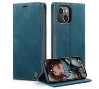 Monweicz Cover Compatibile con IPhone 13, Custodia Portafoglio con Slot per Scheda, Protezione Completa Premium in Pelle PU, Flip Libro Magnetica IPhone 13, Blu-verde