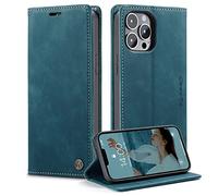 Monweicz Cover Compatibile con IPhone 13 Pro Max, Custodia Portafoglio con Slot per Scheda, Protezione Completa Premium in Pelle PU, Flip Libro Magnetica IPhone 13 Pro Max, Blu-verde