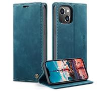 Monweicz Cover Compatibile con IPhone 14, Custodia Portafoglio con Slot per Scheda, Protezione Completa Premium in Pelle PU, Flip Libro Magnetica IPhone 14, Blu-verde