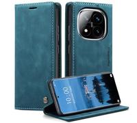 Monweicz Cover Compatibile con Redmi Note 14 Pro Plus 5G, Custodia Portafoglio con Slot per Scheda, Protezione Completa Premium in Pelle PU, Flip Libro Magnetica Note 14 Pro Plus 5G, Blu-verde