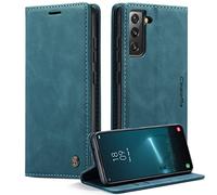Monweicz Cover Compatibile con Samsung Galaxy S22 Plus, Custodia Portafoglio con Slot per Scheda, Protezione Completa Premium in Pelle PU, Flip Libro Magnetica Samsung Galaxy S22 Plus, Blu-verde