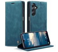 Monweicz Cover Compatibile con Samsung Galaxy S24 FE, Custodia Portafoglio con Slot per Scheda, Protezione Completa Premium in Pelle PU, Flip Libro Magnetica Samsung Galaxy S24 FE, Blu-verde