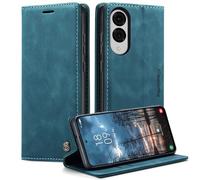 Monweicz Cover Compatibile con Samsung Galaxy S25 Edge, Custodia Portafoglio con Slot per Scheda, Protezione Completa Premium in Pelle PU, Flip Libro Magnetica Samsung Galaxy S25 Edge, Blu-verde