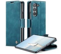 Monweicz Cover Compatibile con Samsung Galaxy ZFOLD6, Custodia Portafoglio con Slot per Scheda, Protezione Completa Premium in Pelle PU, Flip Libro Magnetica Samsung Galaxy ZFOLD6, Blu-verde