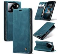 Monweicz Cover Compatibile con Xiaomi 15 Pro, Custodia Portafoglio con Slot per Scheda, Protezione Completa Premium in Pelle PU, Flip Libro Magnetica Xiaomi 15 Pro, Blu-verde