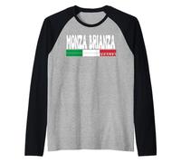 Monza BRIANZA City Italia Vintage Bandiera Italia Viaggi Amanti Maglia con Maniche Raglan