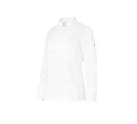 Monza Obrerol - Giacca da Chef da Donna, Manica Lunga, Bottoni Foderati | Giacca per il Settore Alberghiero Professionale Traspirante | Abbigliamento da Lavoro Alta Qualità Bianco S