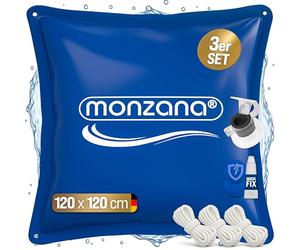 MONZANA® 3x Cuscino Gonfiabile per Piscina Invernale 120 cm XL PVC -20°C Doppia Cucitura 4 Occhielli Valvola Sicurezza Copertura Pool Winter