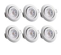 Monzana 6x Faretti a LED da Incasso 68mm Luci Dimmerabili & Orientabili 3000K 230V IP20