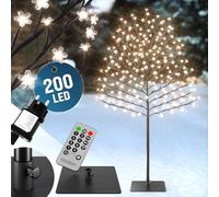 Monzana Albero Luminoso 2 pz Alberi Fiori Ciliegio 180cm 200 LED Telecomando Timer 8 Modi Illuminazione Interno Esterno Bianco Freddo