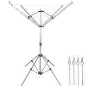 Monzana® Asciugabiancheria Rotante Regolabile Mobile con 4 Picchettii Stendibiancheria da Campeggio Giardino Alluminio