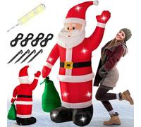 MONZANA® Babbo Natale XL 180 cm Pupazzo Gonfiabile Illuminazione LED Materiale Fissaggio Decorazione Giardino Esterno
