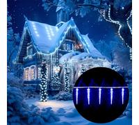 Monzana Catena Luminosa LED Stalattiti di Ghiaccio Blu Interno Esterno 80 Stalattiti 13m Ghirlanda Luci