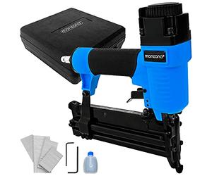 Monzana Chiodatrice pneumatrica e spillatrice 2 in 1 ad aria compressa pinzatrice graffettatrice con valigetta e chiodi