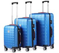 Monzana Exopack Set 3 pz Valigie Rigide Azzurro M L XL con Lucchetto Manico Gel Trolley Rigidi Bagaglio a Mano