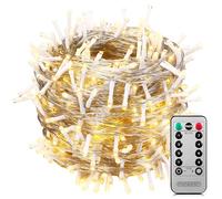 Monzana Luci di Natale Interno Esterno Timer Telecomando 600 Led IP44 8 Modalità Biando Caldo Addobbi Natalizi