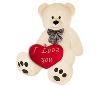 Monzana Orsacchiotto di Peluche Gigante XL 100cm con Cuscino a Cuore Idea Regalo Orsetto Coccoloso